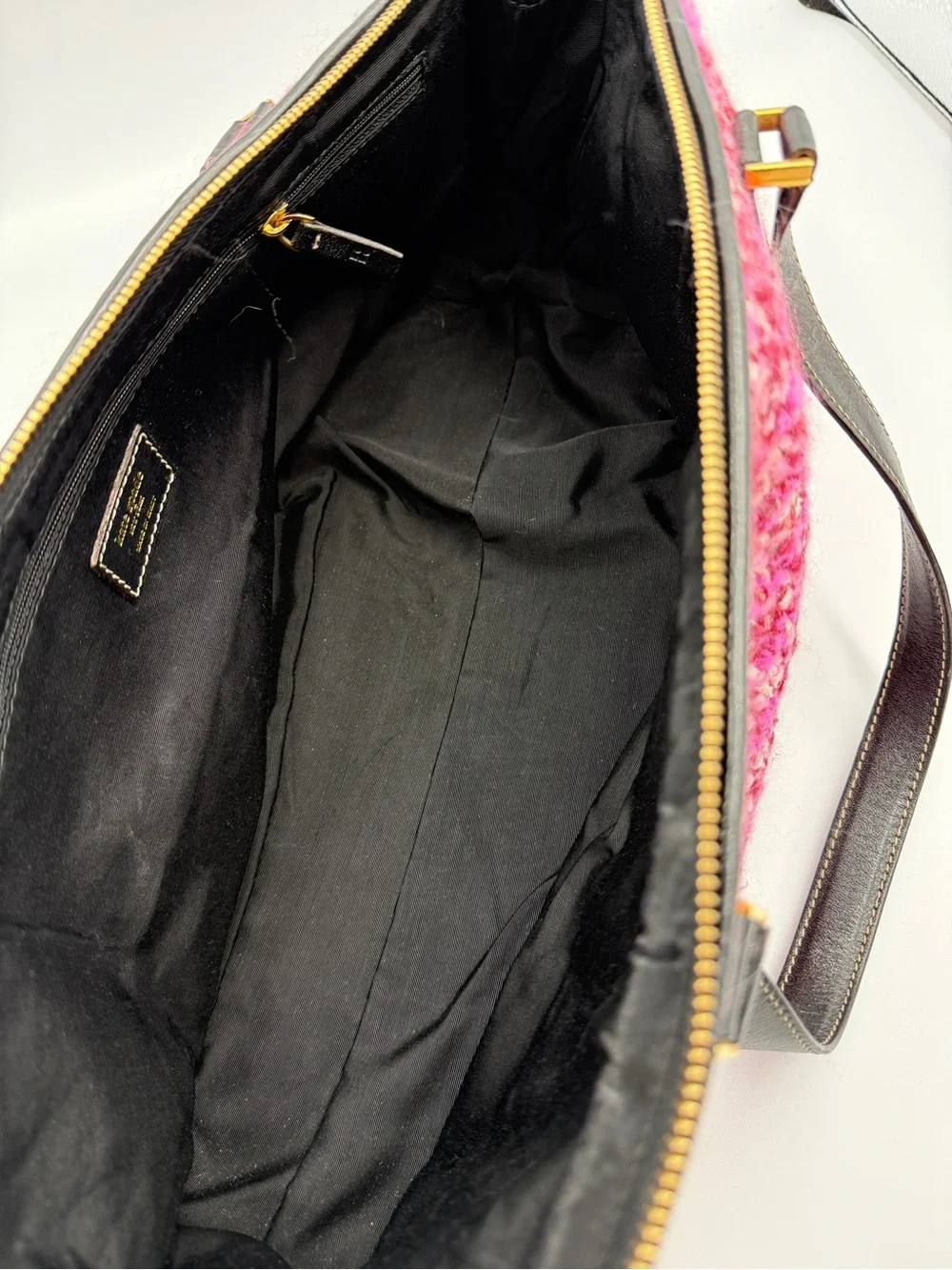 kate spade Pink Multitone Tweed Barrel Shoulder Bag with Black Handles